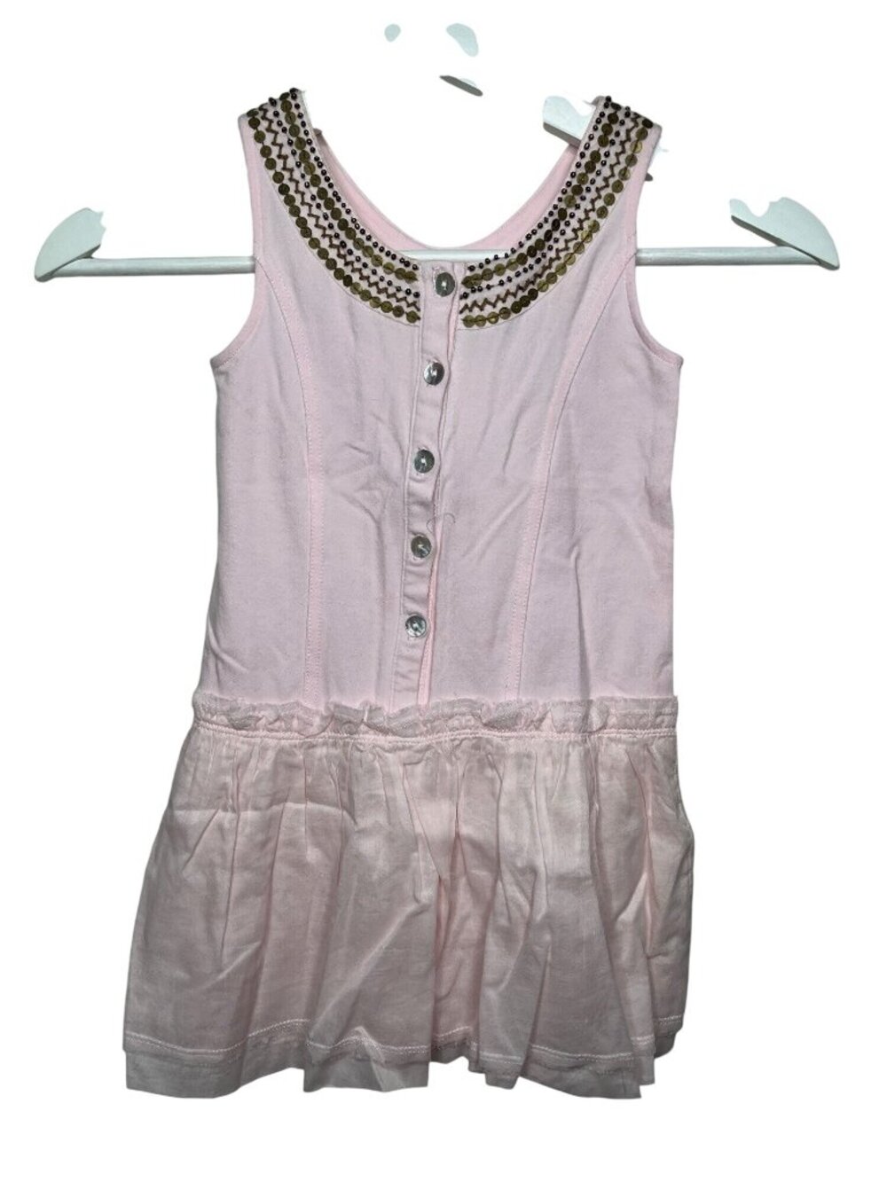 Lili Gaufrette Girls Size 4 Sleeveless Beaded Party Dress Pink Special Occasion